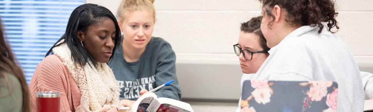 GVSU graduate English students in class.